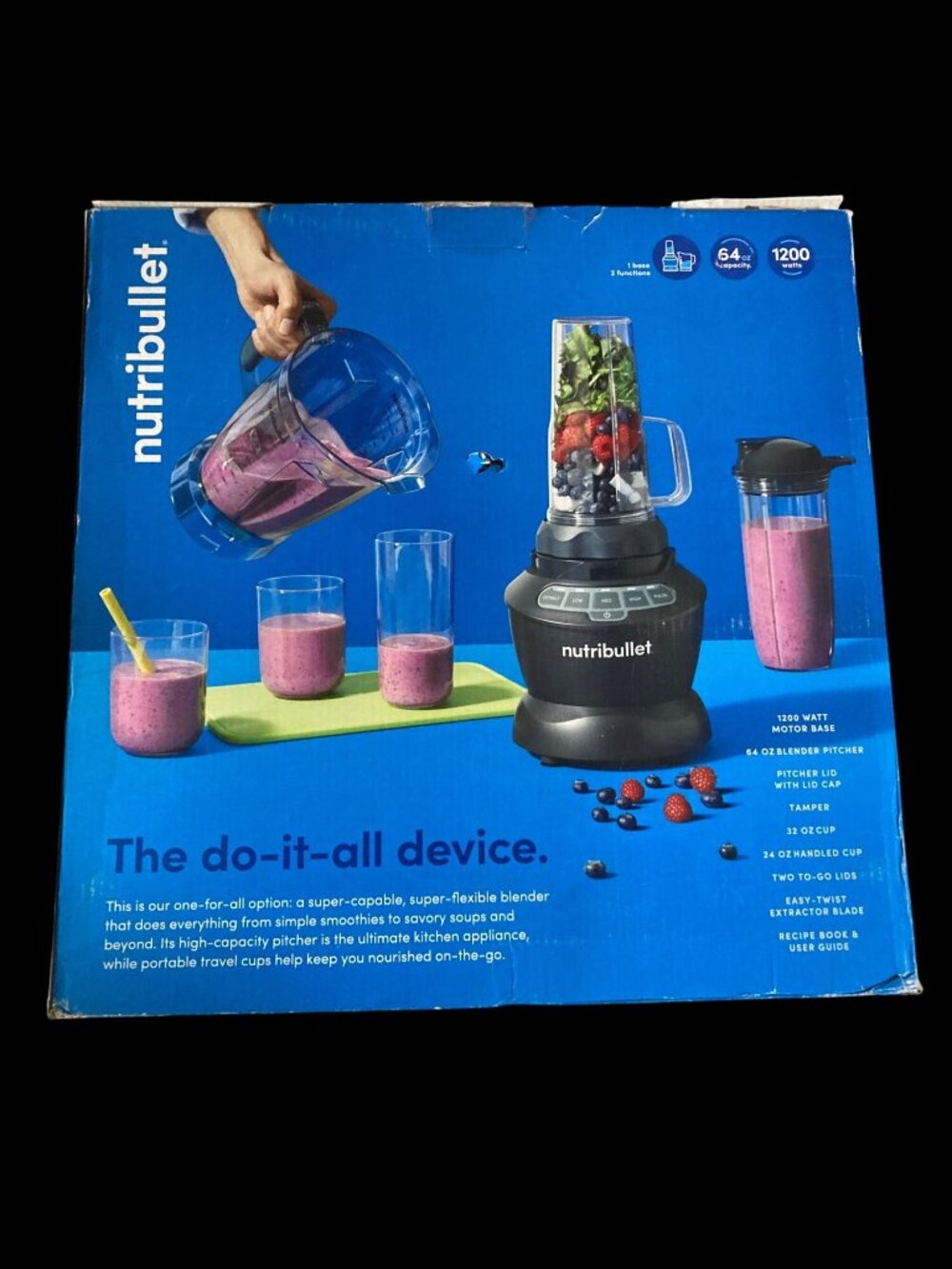 Nutribullet Blender Combo 1200W – NBF50500 Full-Size New in Box - Picture 5 of 7